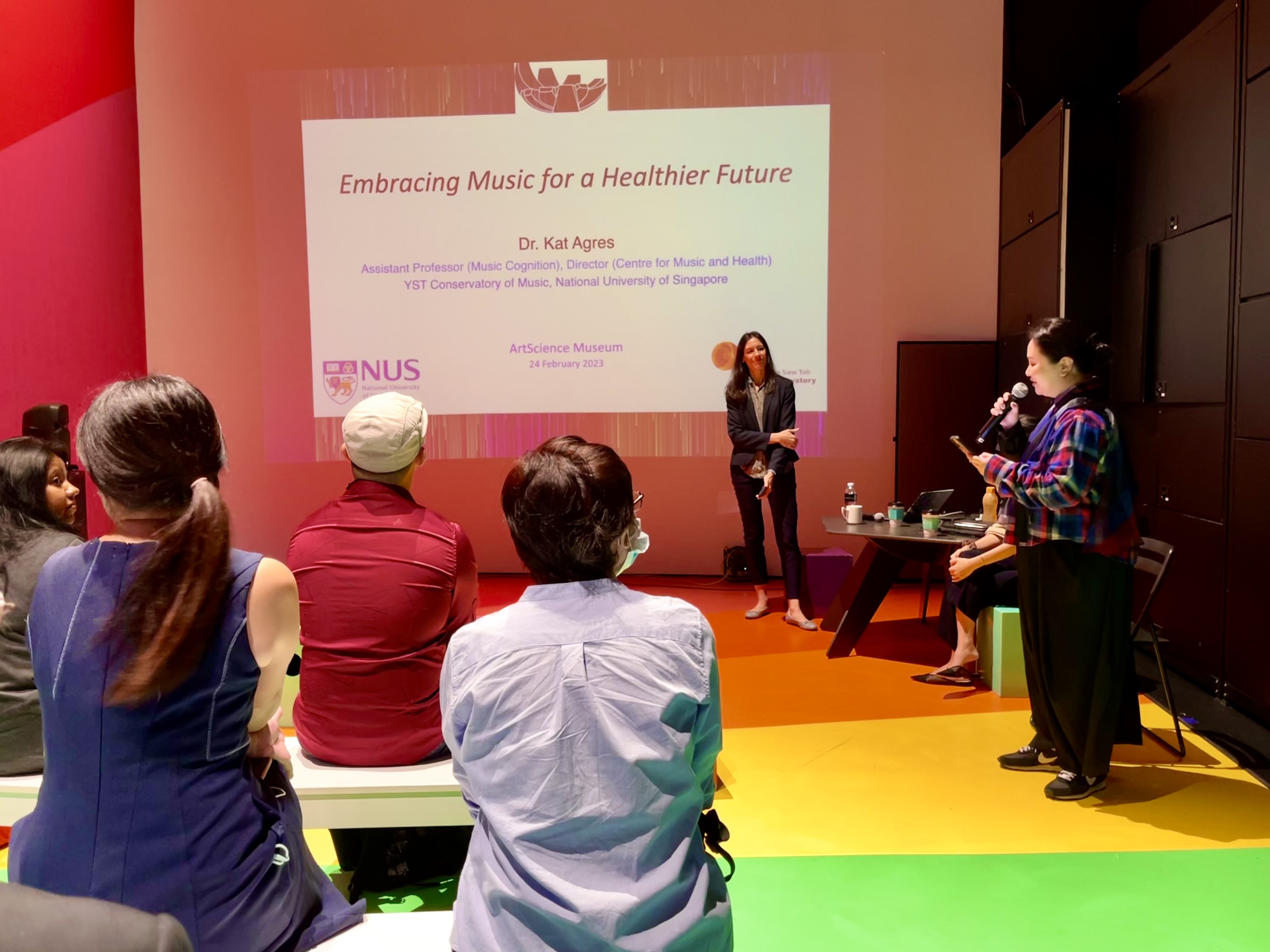 Showcasing the AffectMachine together with the Muse 2 at the ArtScience Museum in Singapore, as part of the MENTAL: Colours of Wellbeing exhibition.